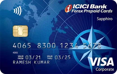 ICICI Bank Sapphiro Forex Prepaid Card