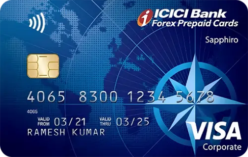 ICICI Bank Sapphiro Forex Prepaid Card
