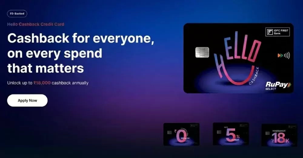 IDFC FIRST Bank Introduces Hello Cashback Credit Card